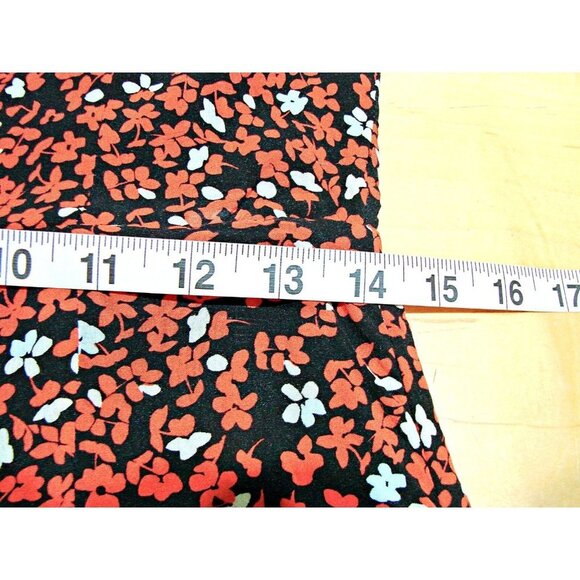 Lush Womens Black Red Floral Lined Square Neck One Piece Romper Size Medium Flaw - Picture 5 of 12